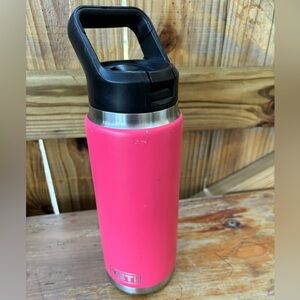Yeti 26oz Pink Rambler Insulated Stainless Water Bottle with Straw Chug Cap